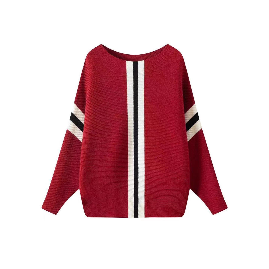 Damen Grobstrickpullover mit modernen Streifen EB