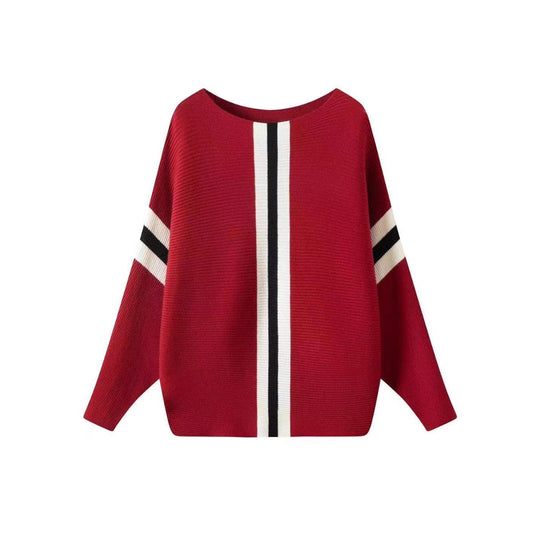 Damen Grobstrickpullover mit modernen Streifen EB