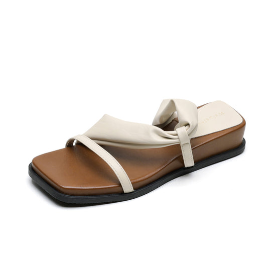 Damen elegante Slide-Sandalen mit modischem Riemendesign und komfortablem Fußbett EB