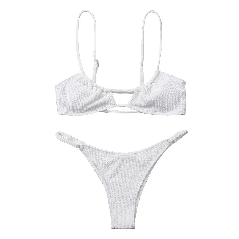Damen Triangel-Bikini mit innovativem Schnitt und modischem Bindeband EB