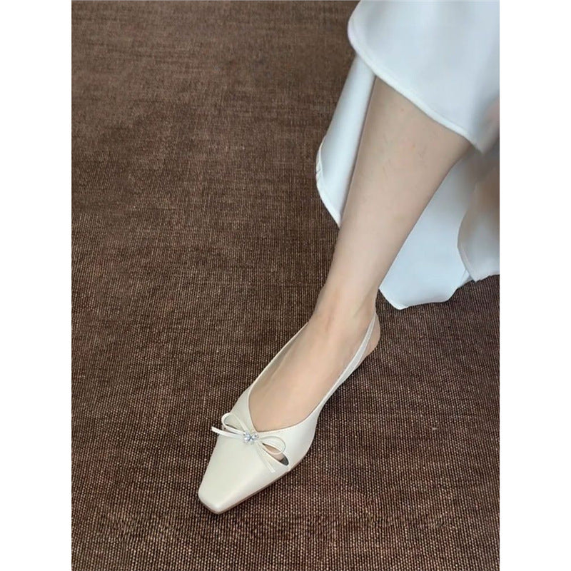 Damen Slingback Ballerinas mit zierlichem Schleifendetail EB