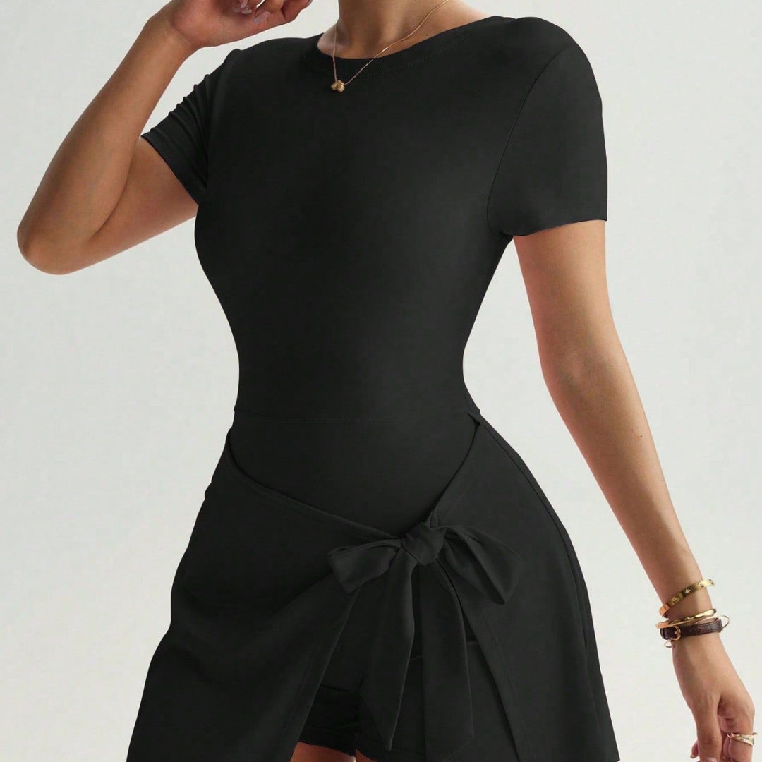 Damen Sportliches Wickel-Kleid EB