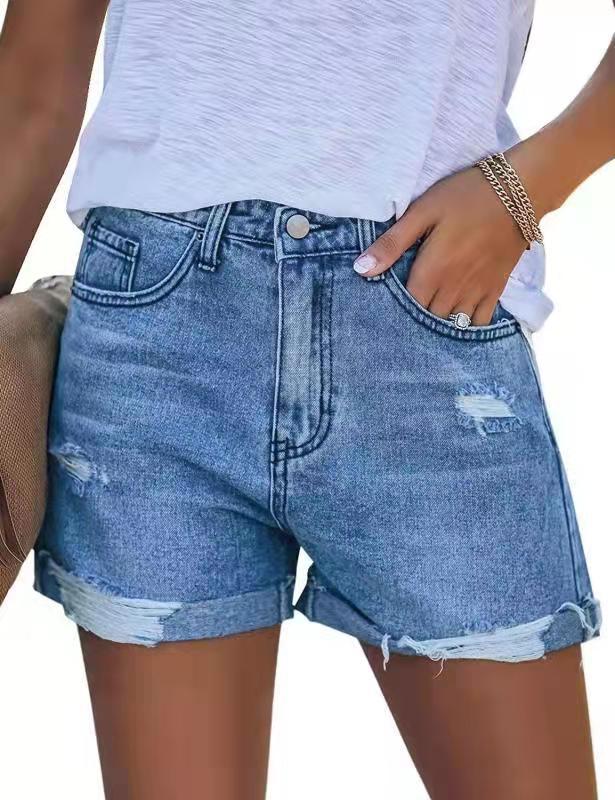 Damen Denim-Shorts im modischen Destroyed-Look mit lässigem Schnitt EB