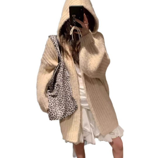 Damen Übergroßer Strickcardigan mit exquisitem Textil und legerem Schnitt EB