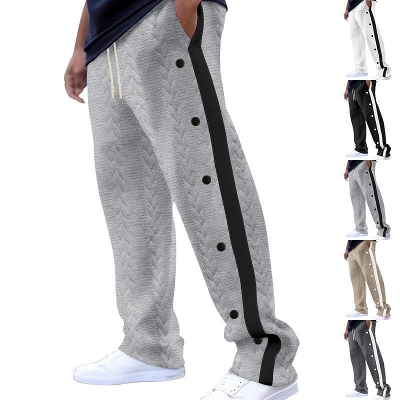 Herren Sportliche Freizeithose im modernen Design mit seitlichem Knopfleisten EB