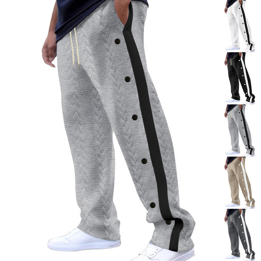Herren Sportliche Freizeithose im modernen Design mit seitlichem Knopfleisten EB