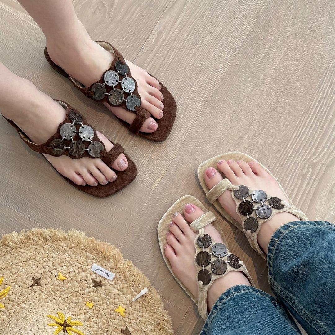 Damen Zehentrenner mit luxuriösem Schmuckdetail EB