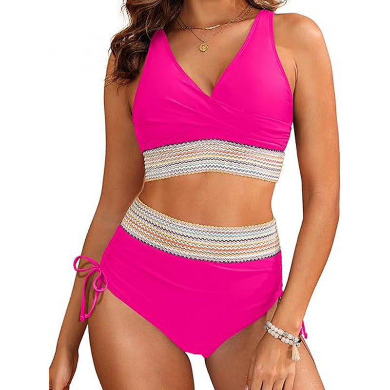 Damen Bikini-Set mit modischem Wickeldesign und verstellbaren Trägern EB