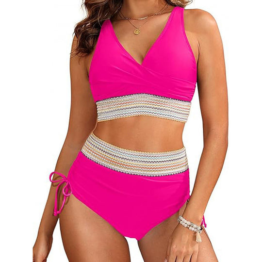 Damen Bikini-Set mit modischem Wickeldesign und verstellbaren Trägern EB