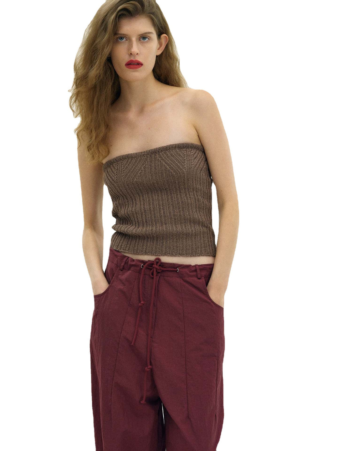 Damen Rippstrick-Bandeau-Top EB