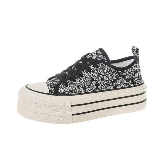 Damen Plateausneaker mit kreativem Muster und stabiler Gummisohle EB