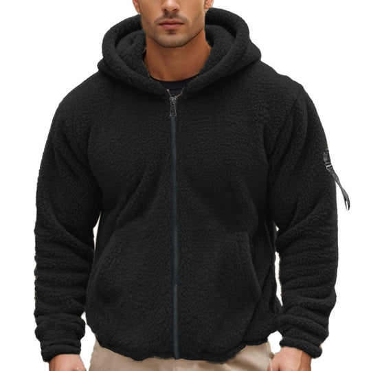 Herren Fleece-Hoodie mit kängurutasche und robustem Reißverschluss EB
