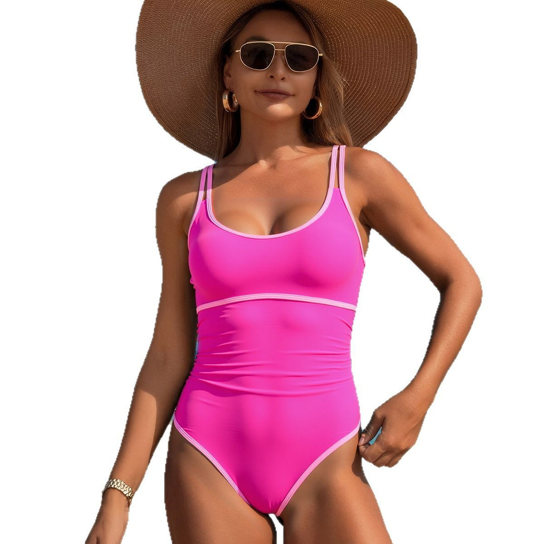 Damen Sportlicher Einteiler Badeanzug EB