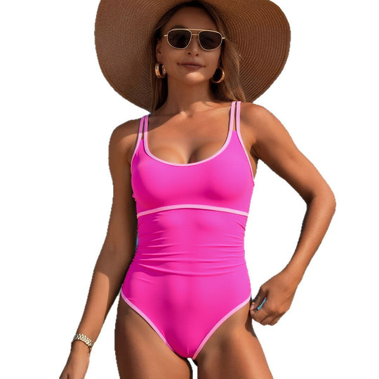 Damen Sportlicher Einteiler Badeanzug EB