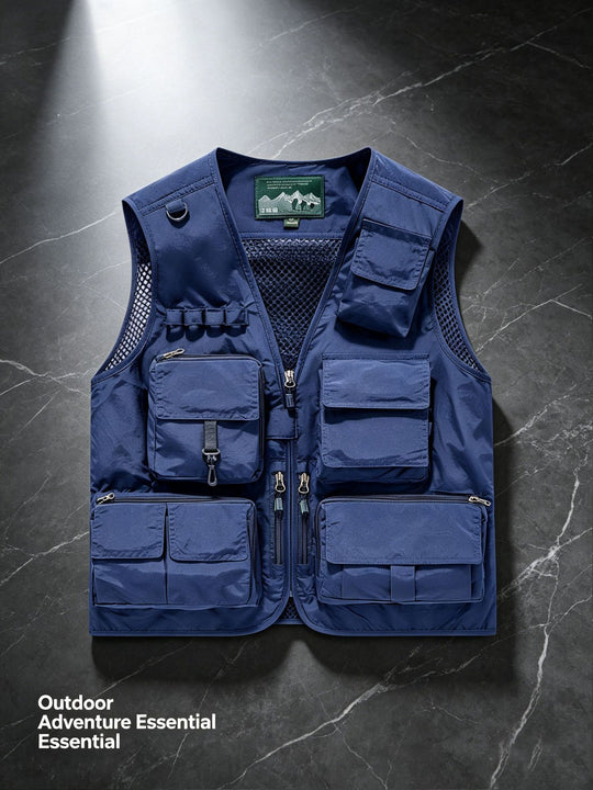 Unisex nan multifunktionale Outdoorweste mit zahlreichen Taschen und Netzfutter EB