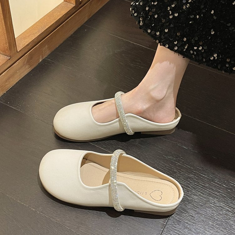 Damen elegante Mules mit funkelndem Riemen EB
