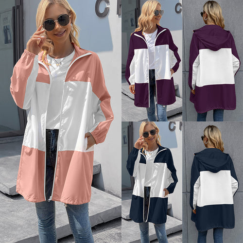 Damen modische Übergangsjacke mit hohem Kragen und sportlichem Schnitt EB