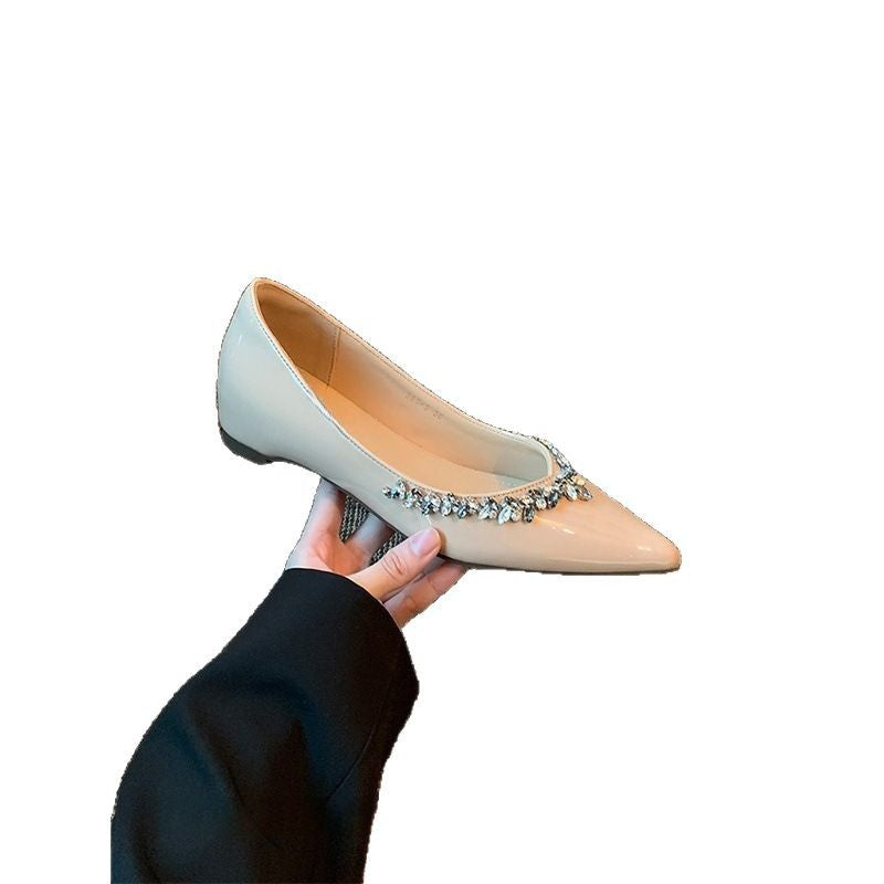 Damen elegante spitze Ballerinas mit funkelndem Strassbesatz EB