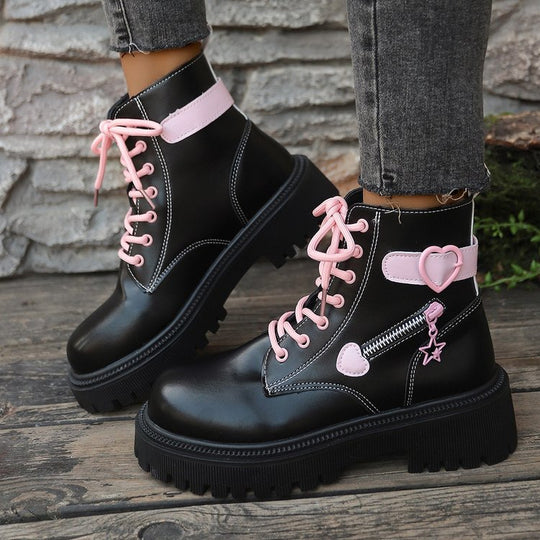 Damen Modische Stiefel mit Herz- und Stern-Details EB