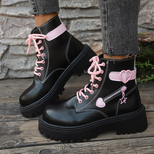 Damen Modische Stiefel mit Herz- und Stern-Details EB