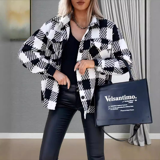 Damen Oversized Karobluse EB
