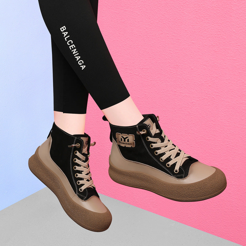 Damen Hochmodische Knit Sneaker mit trendigem Plateau und stabiler Sohle EB