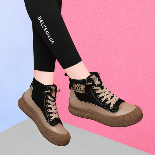 Damen Hochmodische Knit Sneaker mit trendigem Plateau und stabiler Sohle EB