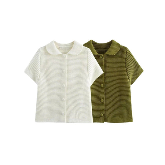 Damen Kurzärmliges Oberteil mit Knopfdetails und passendem Shorts-Set EB