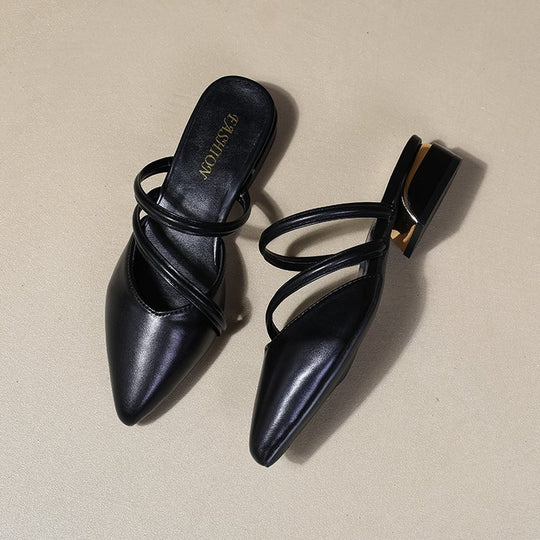 Damen elegante Slingback-Pumps mit geschwungenem Riemendesign EB