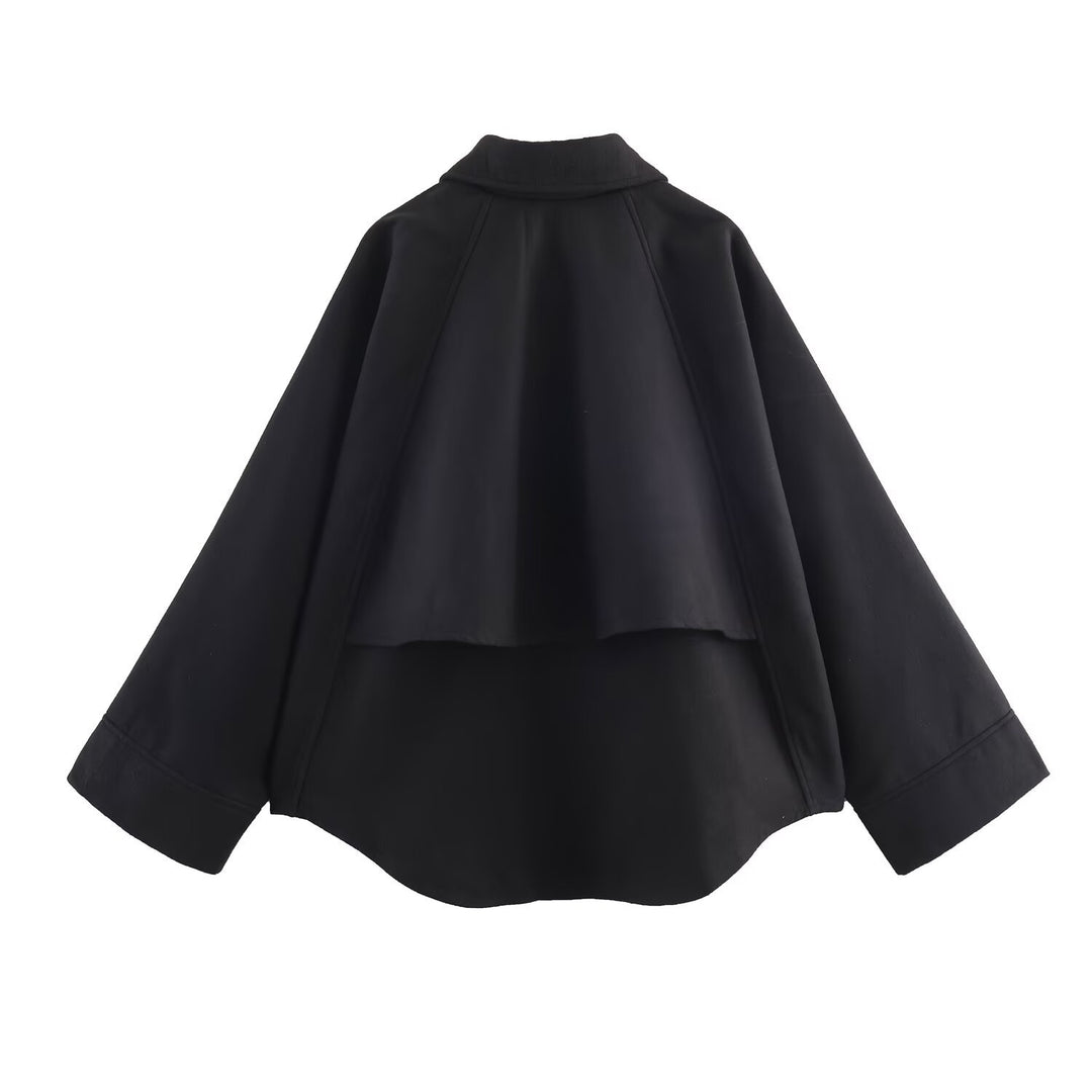 Damen minimalistische Übergangsjacke mit hohem Kragen EB