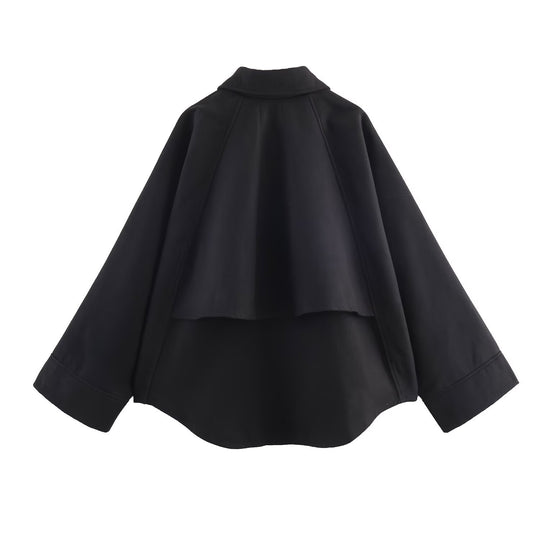 Damen minimalistische Übergangsjacke mit hohem Kragen EB