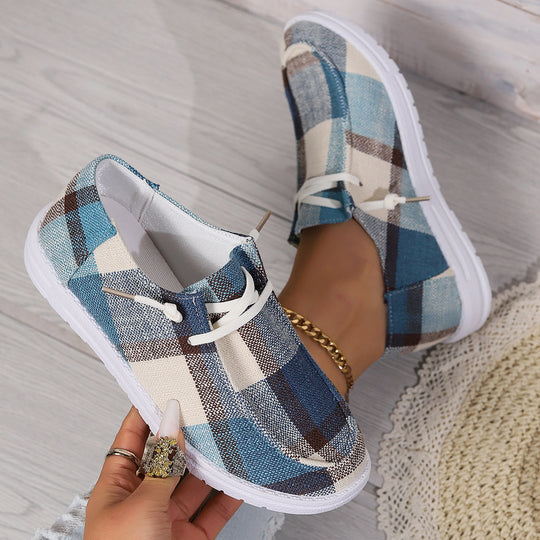 Damen Casual Sneakers im modischen Karomuster EB