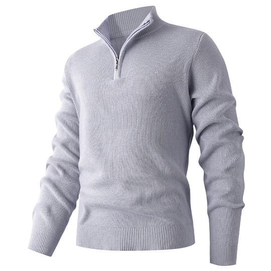 Herren leichter Stehkragenpullover mit Reißverschluss EB