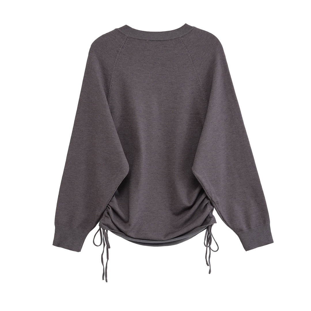 Damen Sportlicher Pullover mit seitlichen Schnürungen EB