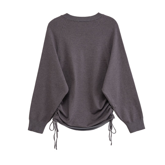 Damen Sportlicher Pullover mit seitlichen Schnürungen EB