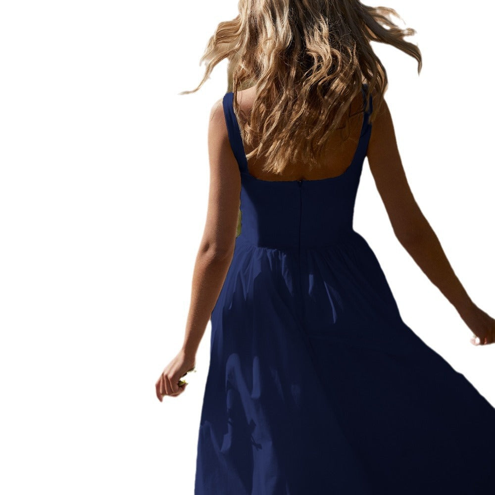Damen Maxikleid mit elegantem Schnitt und voluminösem Rock EB