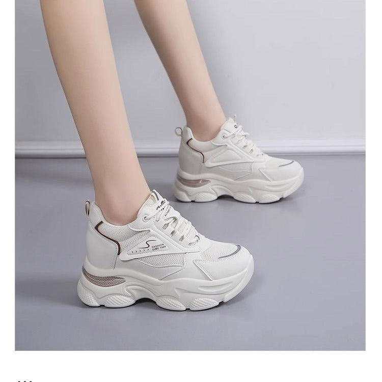 Damen Sportliche Chunky Sneakers mit atmungsaktiver Mesh-Oberfläche und gepolsterter Sohle EB