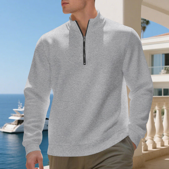 Herren sportlicher Pullover mit halbem Reißverschluss und atmungsaktiver Struktur EB