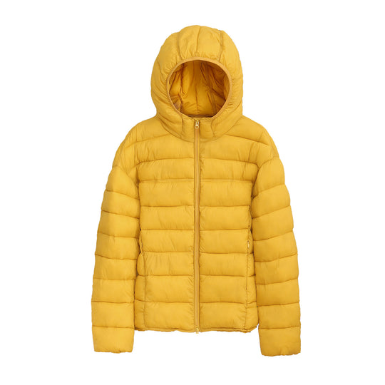 Damen nan ultraleichte Steppkurzjacke mit Thermo-Isolierung, ergonomischer Kapuze und packbarem Design EB