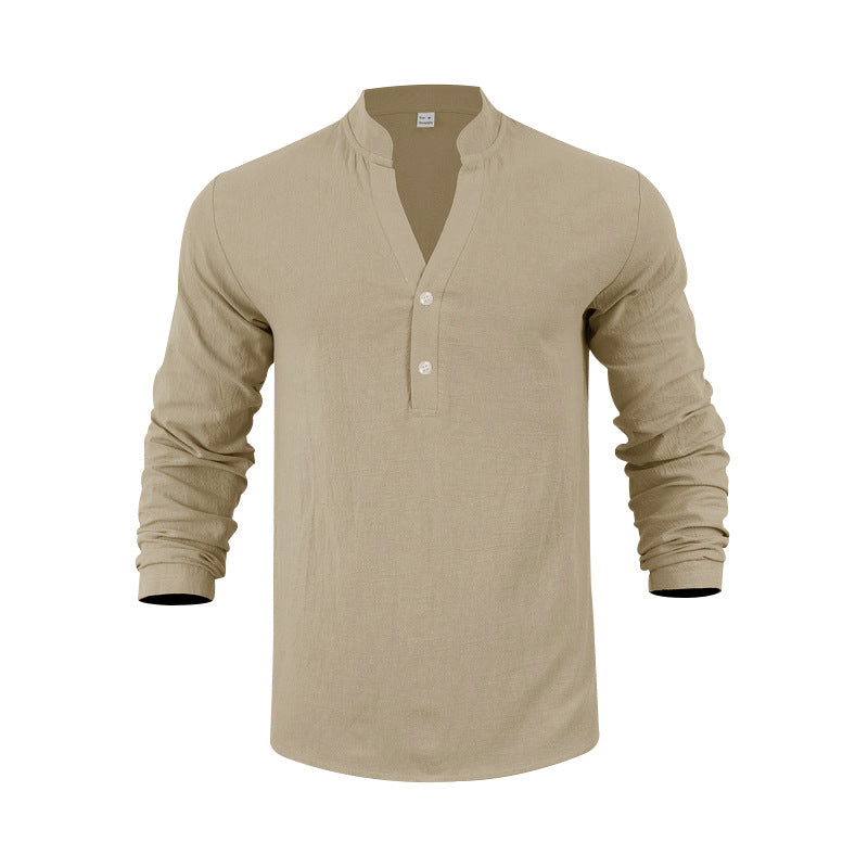 Herren Langarm-Henley-Shirt mit praktischem Knopfdesign und lässiger Passform EB