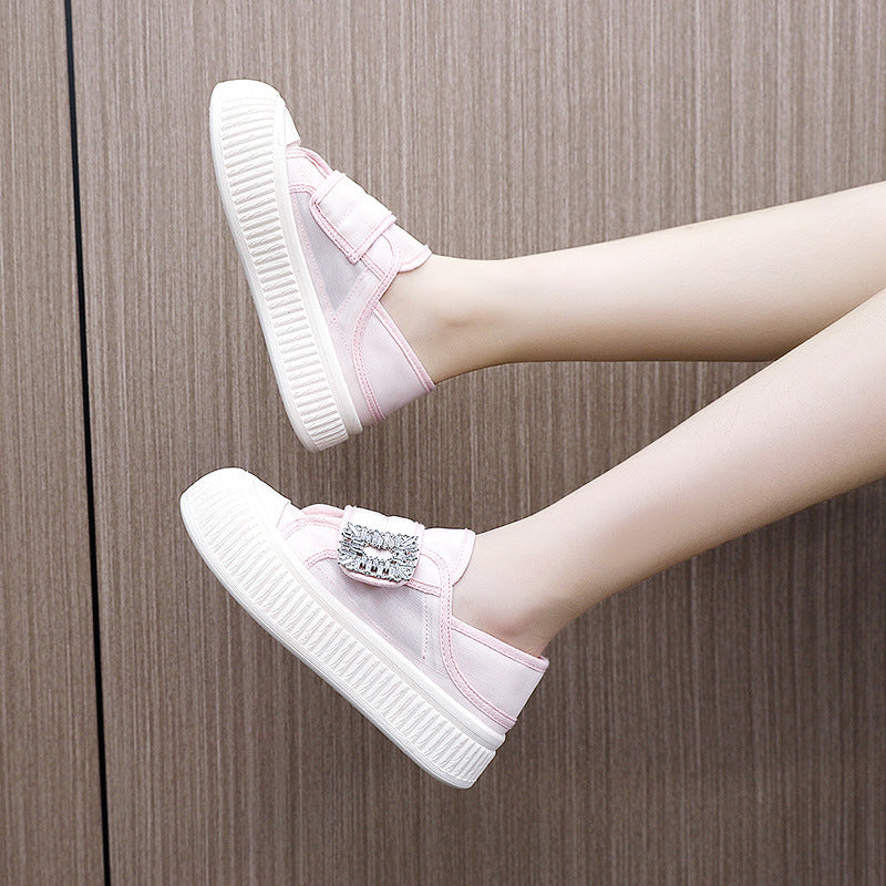 Damen modische Slip-On Sneakers mit eleganter Schnalle EB