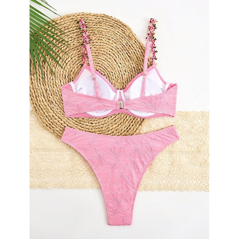 Damen Bikini-Set mit floralen Applikationen EB