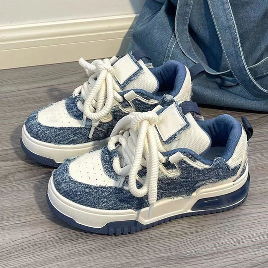 Damen Coole Jeans Sneakers mit verstärktem Fersenbereich und dämpfender Sohle EB