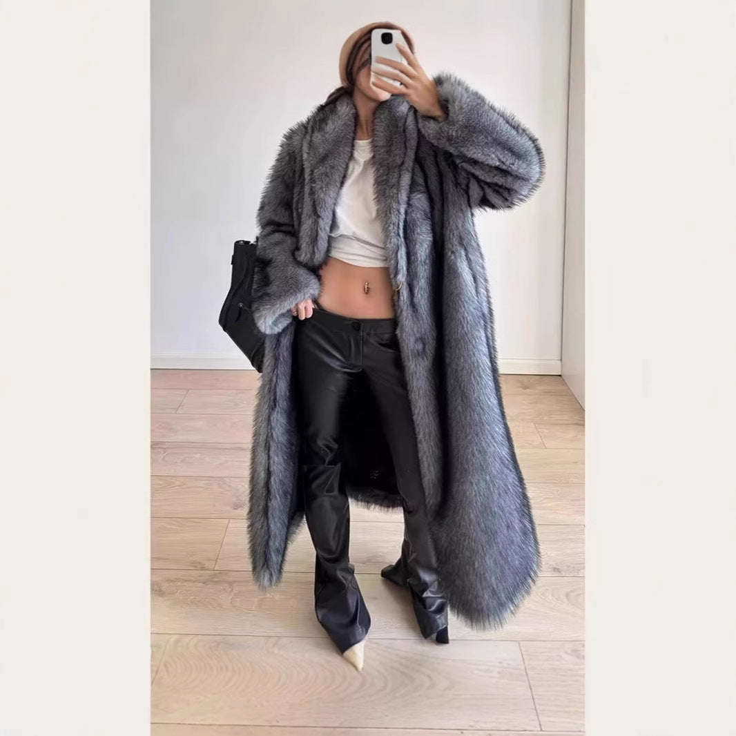 Damen Oversize Kunstpelzmantel EB