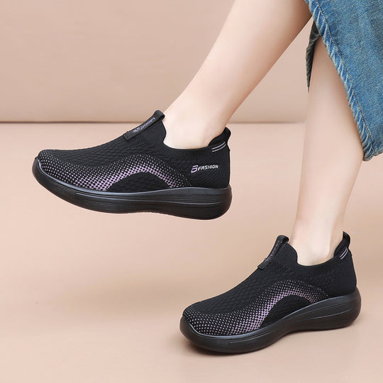 Damen Bequeme Slip-On Sneakers mit flexiblem Komfortdesign EB
