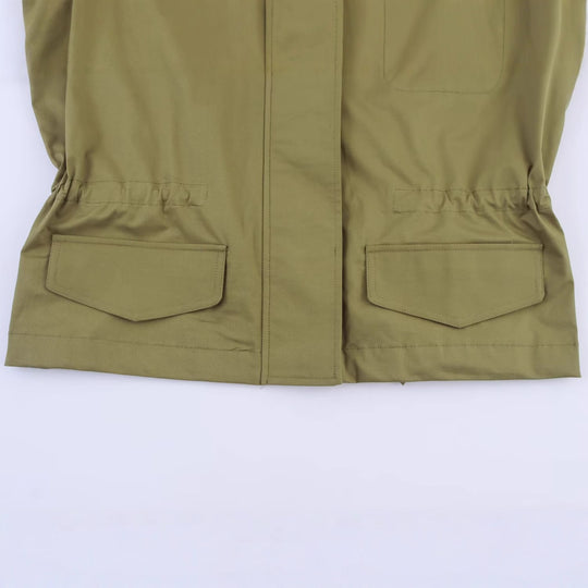 Damen lässige Utility-Jacke mit praktischem Kordelzug und großen Taschen EB