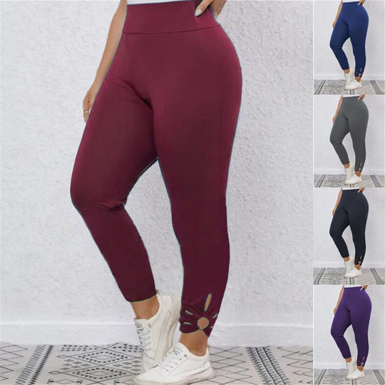 Damen Hochbundige Leggings mit stilvollen Schnittdetails EB