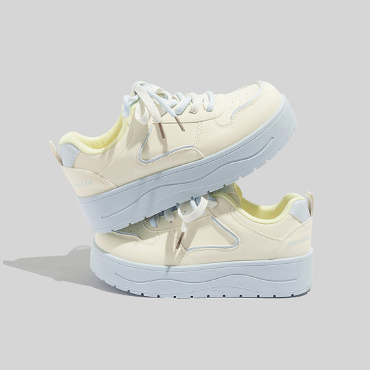 Damen Plattform Sneakers mit atmungsaktiver Oberfläche und gepolsterter Dämpfung EB