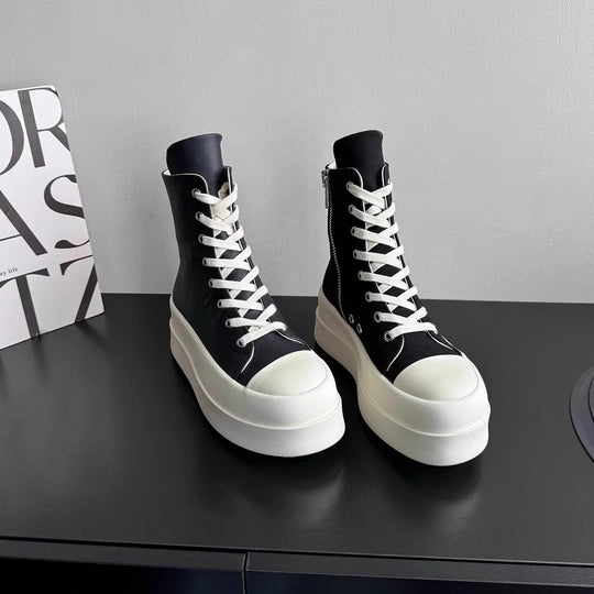 Damen High-Top Plateau Sneakers mit Reißverschluss EB