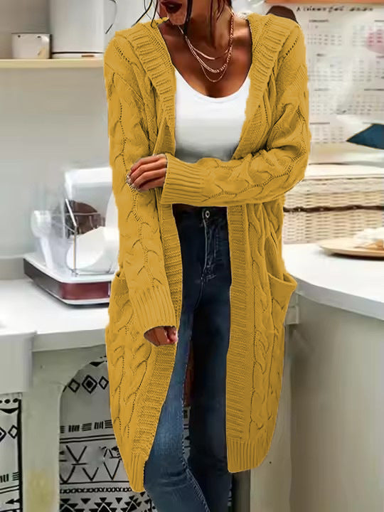 Damen Grobstrick-Cardigan mit offenen Ärmeln und praktischen Taschen EB